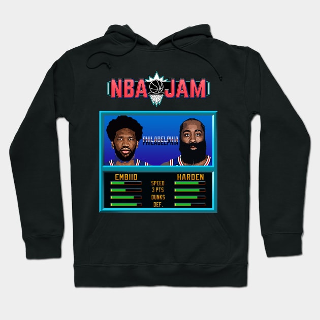 NBA JAM - Philly Basketball Hoodie by Buff Geeks Art